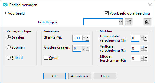 les 18   radiaal vervagen voor de rand