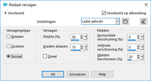 les 35 radiaal vervagen