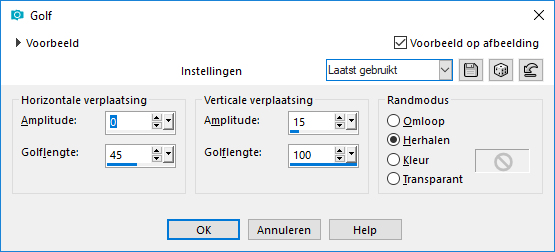 les 38 vervormingseffecten golf