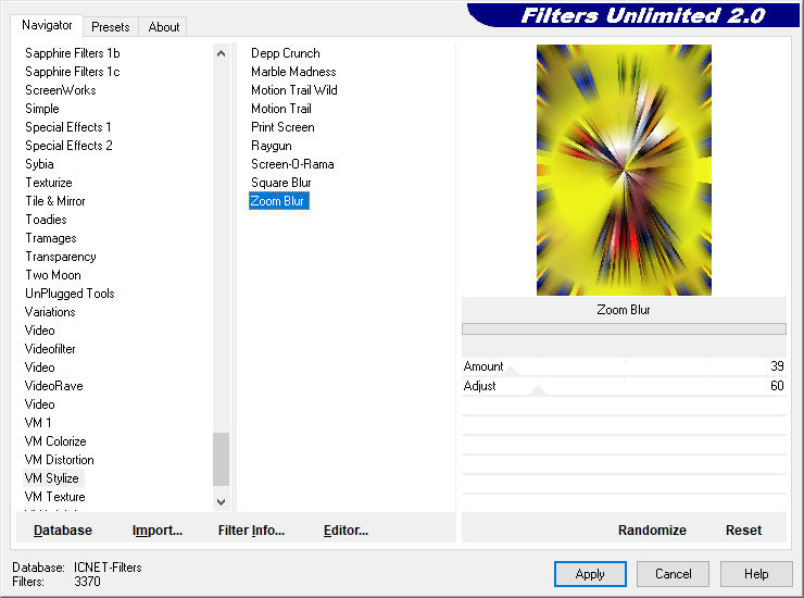 les 49 pnt 20 VM Stylize zoom blur
