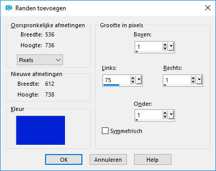 les 49 pnt 36 randen toevoegen 75 pix niet symmetrisch