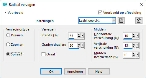 les 54 radiaal vervagen
