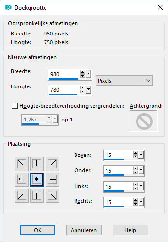 les 57 pnt 41 doekgrootte