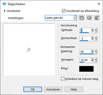 les 105 pnt 45 slagschaduw rand